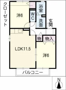 グリーンパーク・ユタカ【2階】の間取り