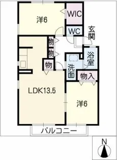 カーサ・コモドA棟【2階】の間取り
