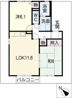 ドミールさくのB棟【2階】の間取り