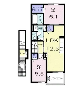 聖和町アパート【2階】の間取り