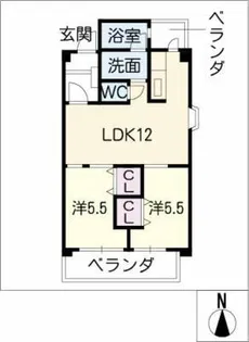 花自紅三郷マンション【3階】の間取り