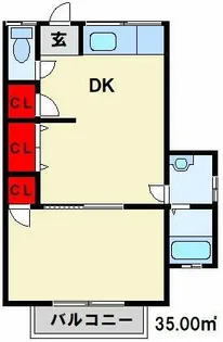オリケンJ’s20【2号室】の間取り
