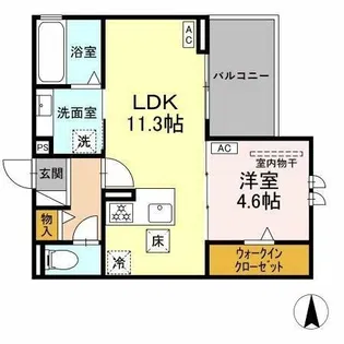アーブル 西岩田【1階】の間取り