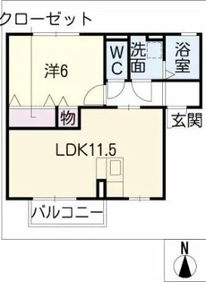 ディエチ上条【2階】の間取り