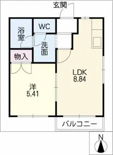 ムーニー石黒【1階】の間取り