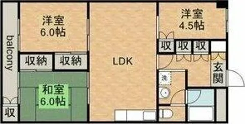 ハイツ江戸【4階】の間取り