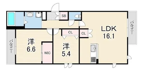 HEBEL GARDEN 松山町【1階】の間取り