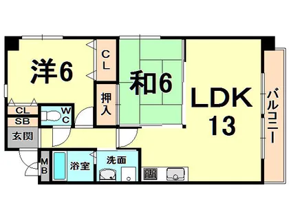 シェリール苦楽園2【1階】の間取り
