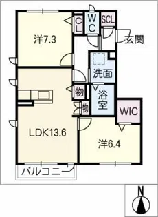 DearOne飯村北【2階】の間取り
