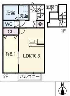 Village西口 Ⅰ【2階】の間取り
