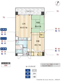 オリンピア那珂川【203号室】の間取り