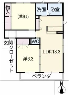 サニーテラス戸部【3階】の間取り
