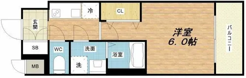 1Kの間取り画像