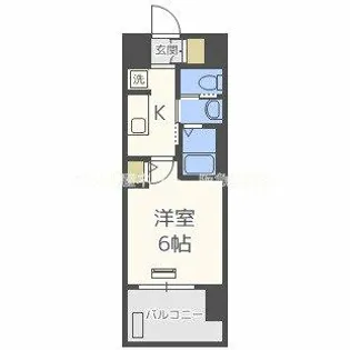 エステムコート梅田・茶屋町Ⅲネクスタ【9階】の間取り