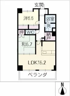 グランドール冨士【4階】の間取り