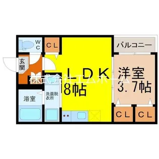 ハーモニーテラス中村公園【2階】の間取り