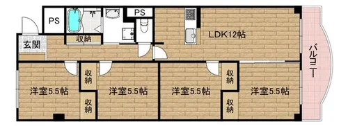 コープ野村高槻【E335号室】の間取り