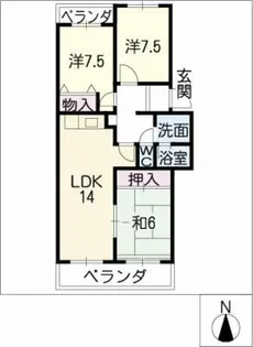 パークサイド庄南 南館【1階】の間取り