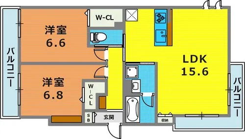 ア・ライヴ本山【101号室】の間取り