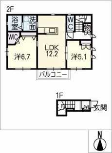 ヘーベルメゾン白山【2階】の間取り