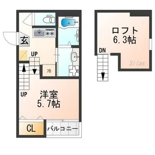 ハーモニーテラス淀下津町Ⅱ【2階】の間取り