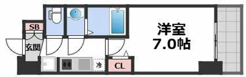 ソルテラスOSAKA緑橋クレアスト【12階】の間取り