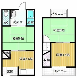 大阪府松原市東新町1丁目【テラスハウス】の間取り