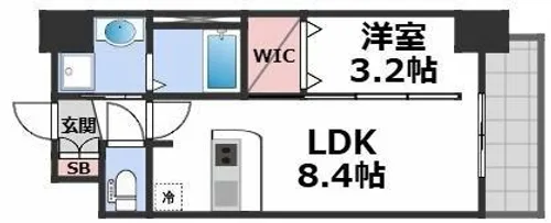 ソルテラスOSAKA緑橋クレアスト【12階】の間取り