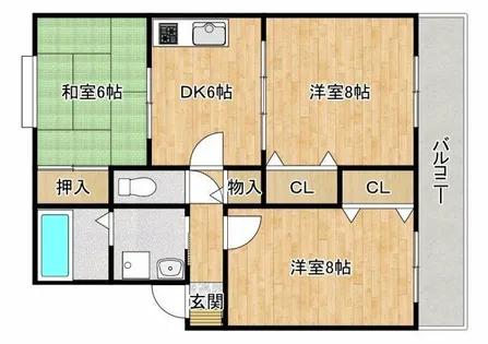 大阪府箕面市石丸3丁目【アパート】の間取り