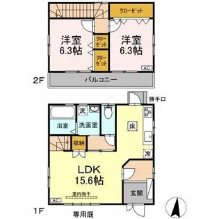 愛知県豊橋市牛川町字乗小路【一戸建】の間取り