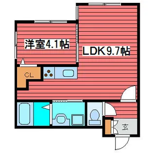 ルミエール月寒東【102号室】の間取り