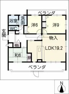 三渓ヒルズ D棟【2階】の間取り