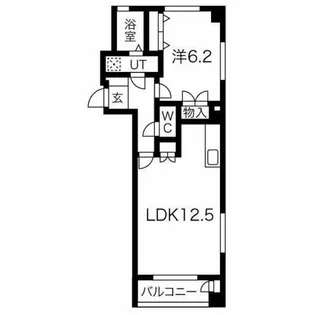 パークサイド若鶴【B-1号室】の間取り