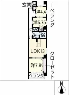 ツインメゾン札木【8階】の間取り