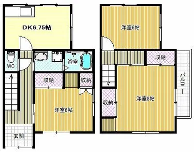 大阪府羽曳野市東阪田【一戸建】の間取り