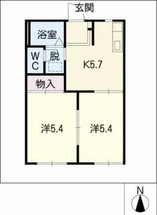 コーポ深谷【2階】の間取り