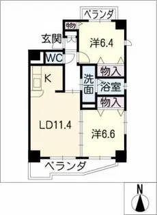 ジュネス・アンジュ【5階】の間取り