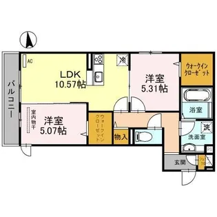 ラ・メゾン狭山【202号室】の間取り