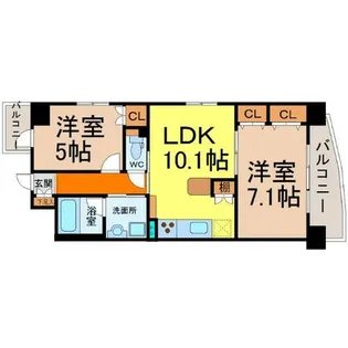 プレミアマルシェ白壁【4階】の間取り