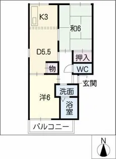 エコーハイツ藤栄【1階】の間取り