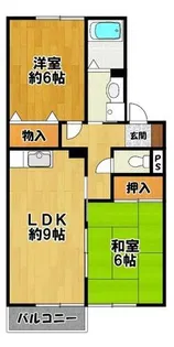 モノクローム古城(フルシロ)【1階】の間取り