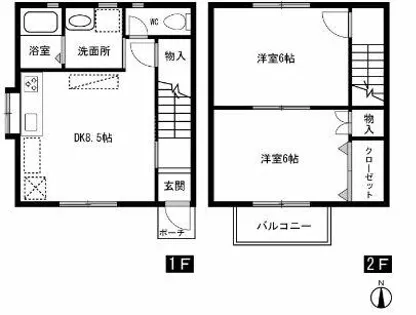 テラスハウス鳥居松【101号室】の間取り