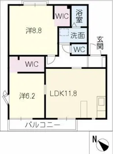 ピュアタウンB棟【1階】の間取り