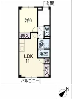 カーサウィング【1階】の間取り