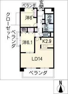 ピュアフォレスト【5階】の間取り