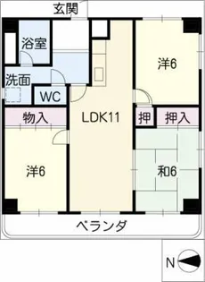 エクセレント小牧【3階】の間取り