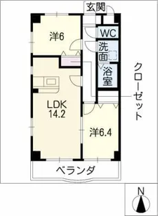 フレイア河原【2階】の間取り