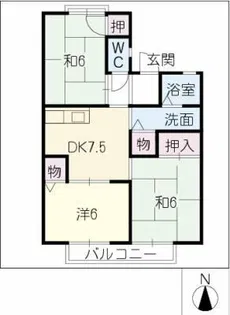 プリシェール原【1階】の間取り