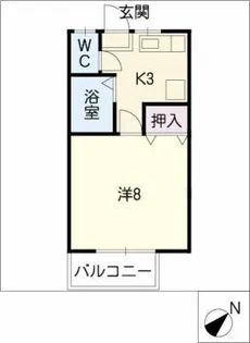 シングル西町【1階】の間取り