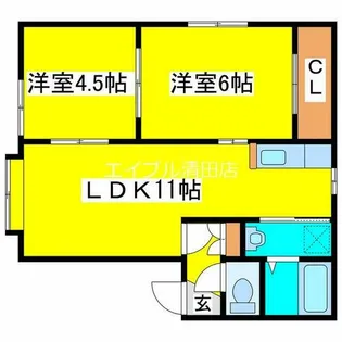 トロピカルハイツ清田【102号室】の間取り
